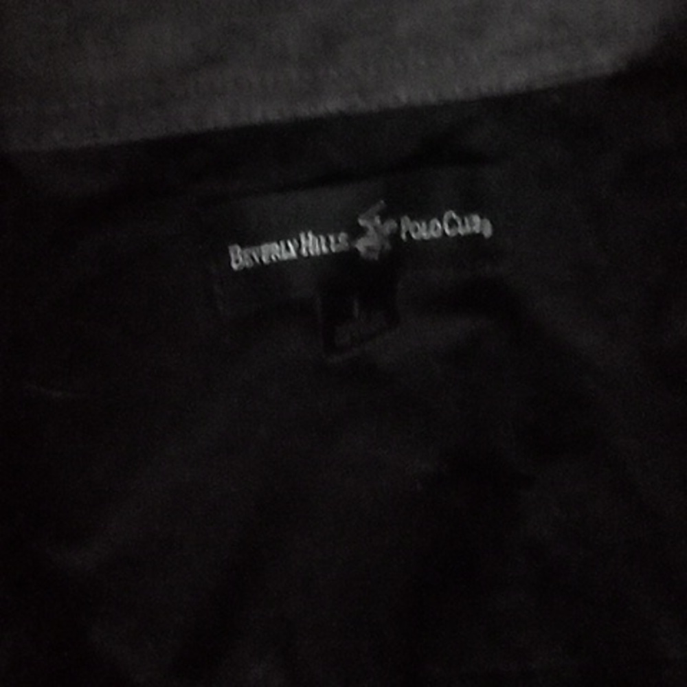 Mens large black and dark grey Beverly hills polo club button down shirt